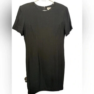 Talbots black shift dress with short sleeves
